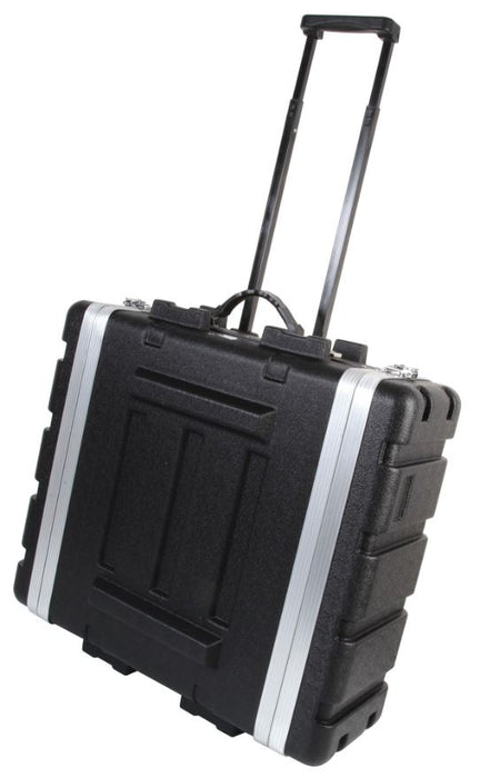 19" Rack ABS Flight Case with Trolley Handle and Wheels- 3U