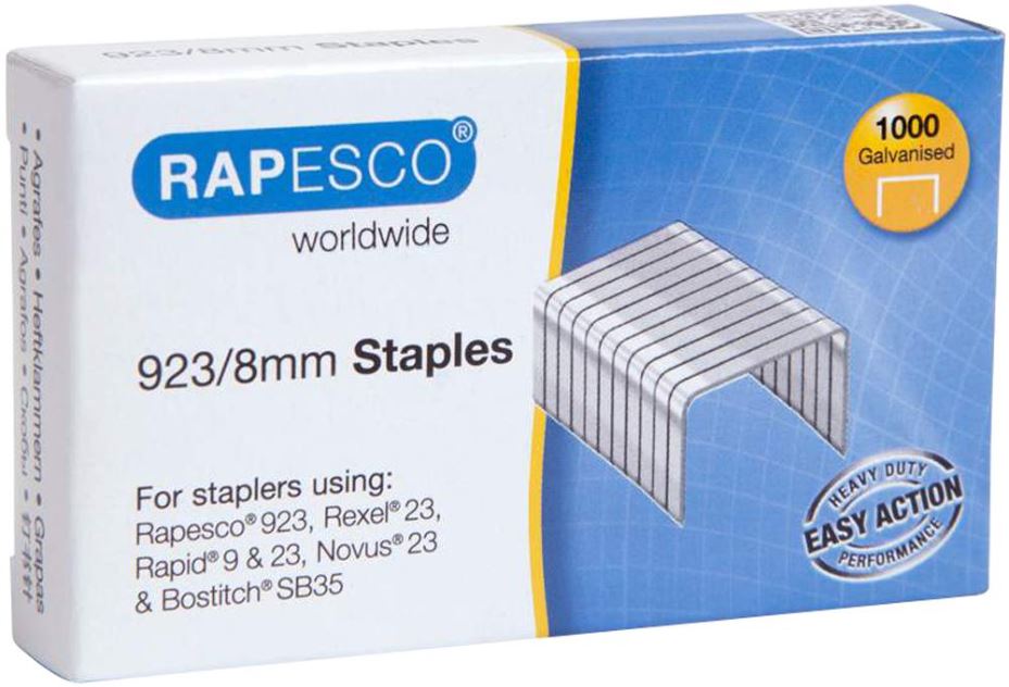 923/8mm Galvanised Steel Staples - Pack of 1000