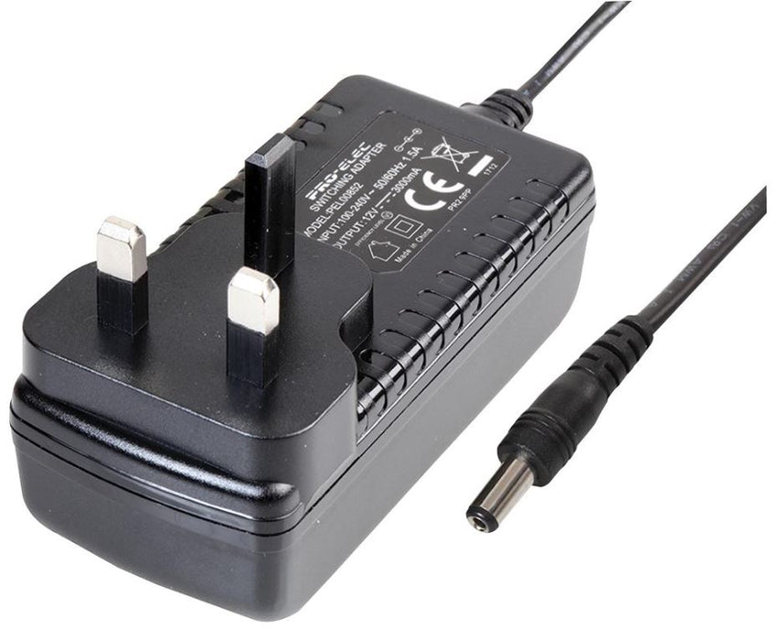 12V, 3A, 36W, Plug In Power Supply (Level VI)