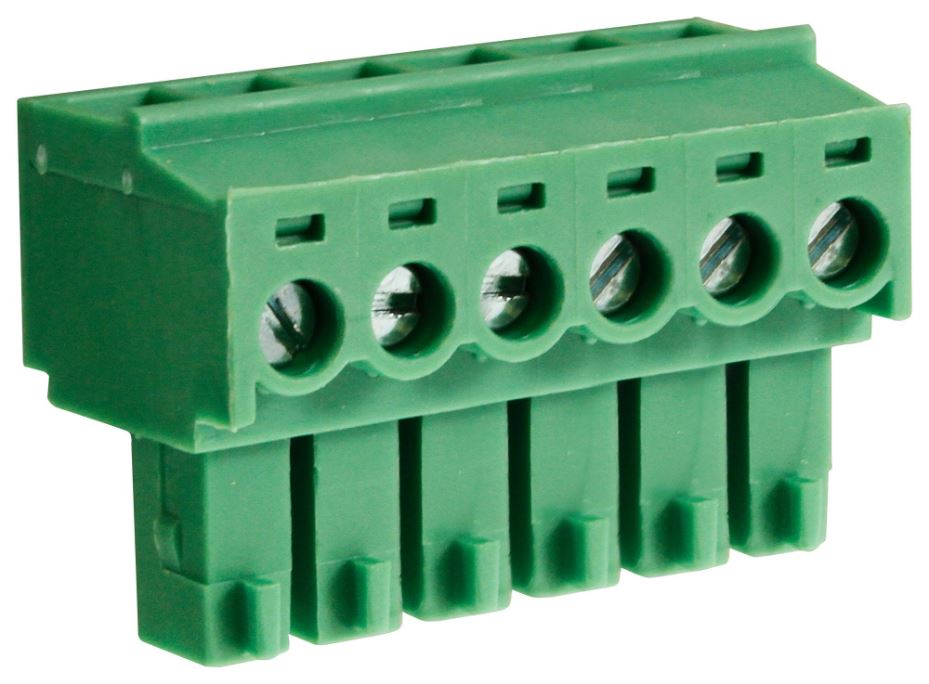 3.81mm Pluggable Rising Clamp Terminal Block, 6-Pole, 8A