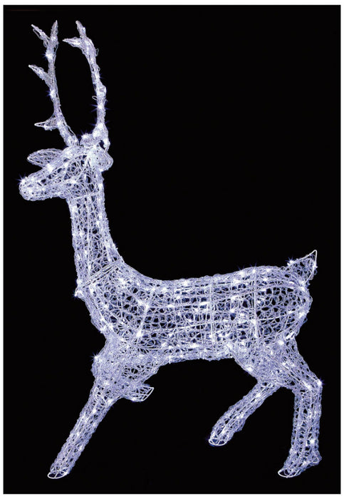 Premier - Twinkling White LED Christmas Soft Acrylic Stag, 1.4m