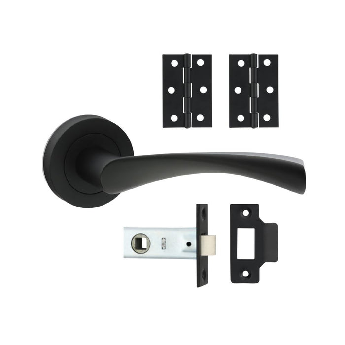 Edleston Lever On Rose Door Pack - Matt Black (Size Mixed - 1 Each)