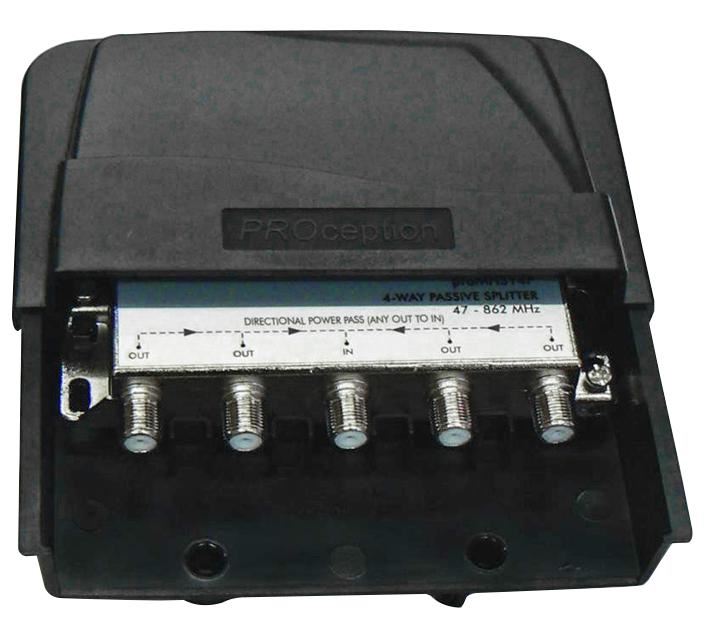 4-Way Passive Masthead Splitter 1 Input 4 Outputs