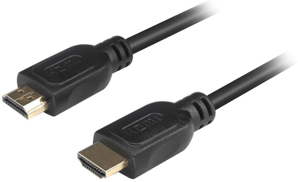 High Speed HDMI Lead Male to Male, Gold Plated Connectors 1.5m Black