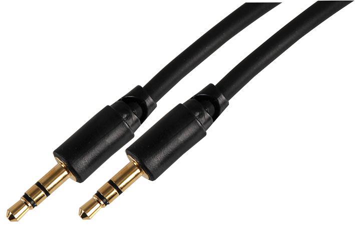 3.5mm Stereo Jack Plug to 3.5mm Plug Lead, 1m Black