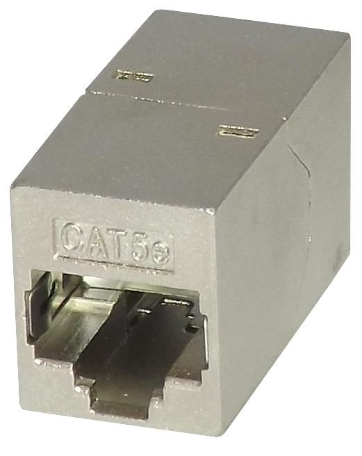 Cat5e Shielded Inline Coupler, Silver