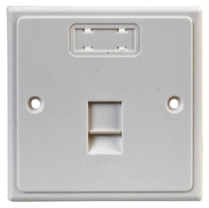 Single Cat5e RJ45 Socket Faceplate White