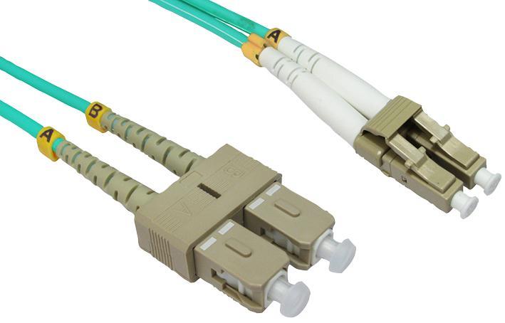 1m Multimode OM4 50/125µm LC Duplex Fibre Optic Patch Lead