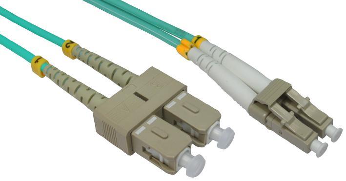 1m LC SC Duplex 50/125µm Multimode Fibre Optic Patch Lead