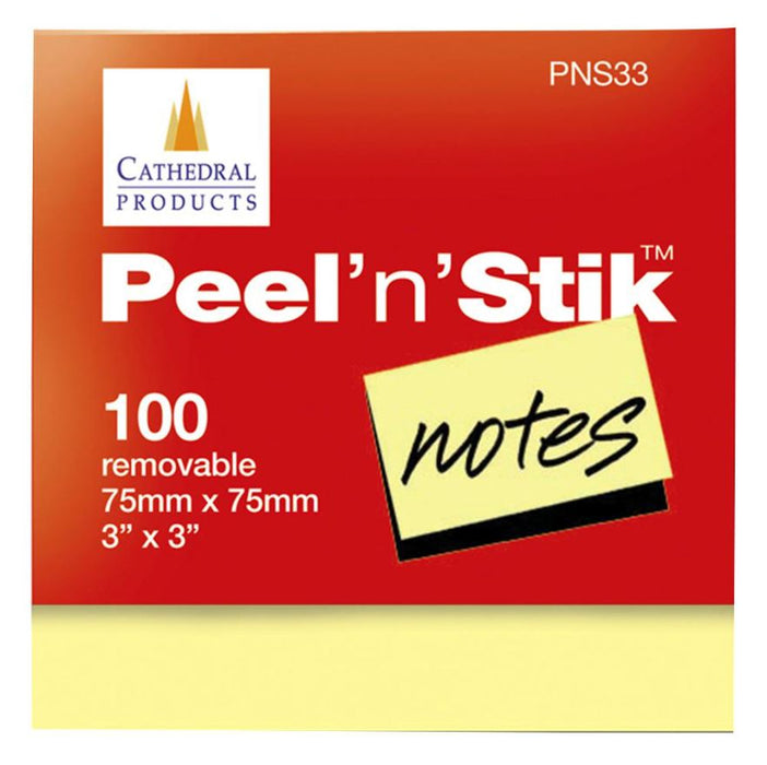 Peel'n'Stik Sticky Notes - 100 Sheets (Pack of 12)