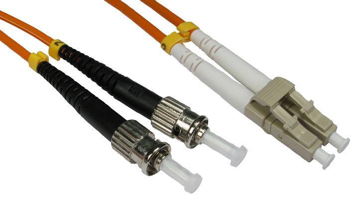 2m LC ST Duplex 50/125µm Multimode Fibre Optic Patch Lead