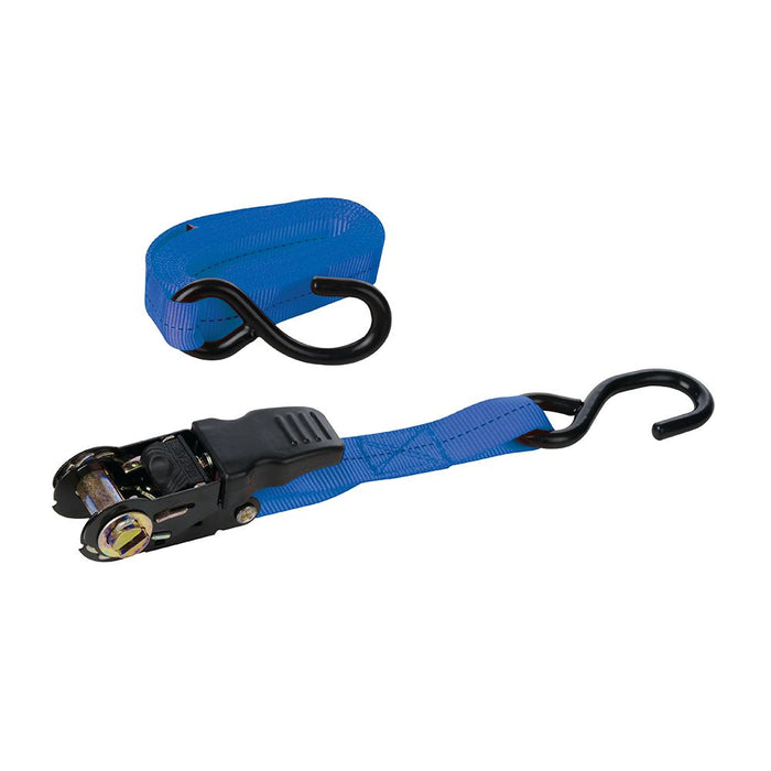 Rubber-Handled Ratchet Tie Down Strap S-Hook