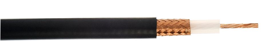 URM76 50 Ohm Coaxial Cable Black PVC 100m Reel