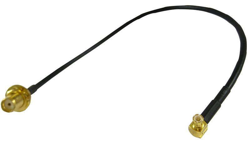 SMA Bulkhead Socket to MCX 90° Plug Adaptor Lead - 200mm