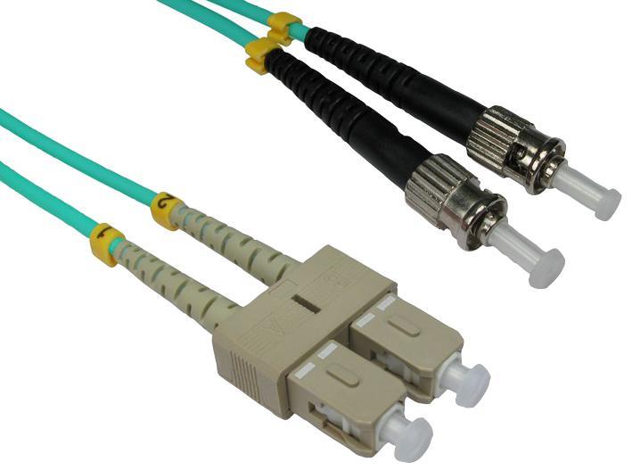 1m ST SC Duplex 50/125µm Multimode Fibre Optic Patch Lead