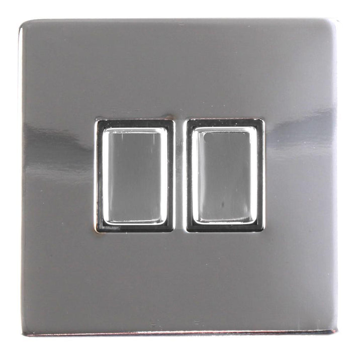 Screwless Light Switch, 2 Way, 10AX, Polished Chrome