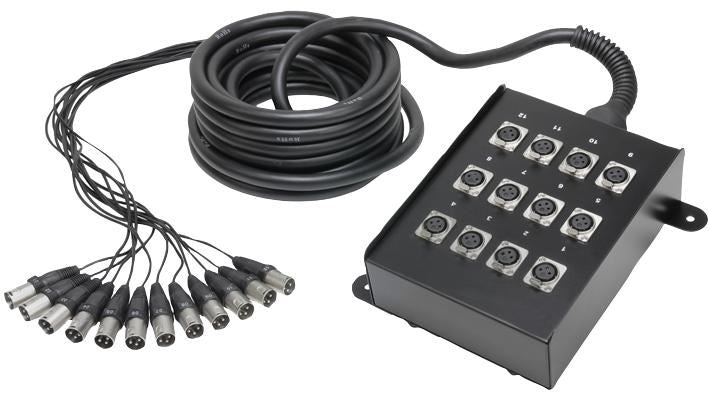 12 Way XLR Multicore Stage Box, 10m