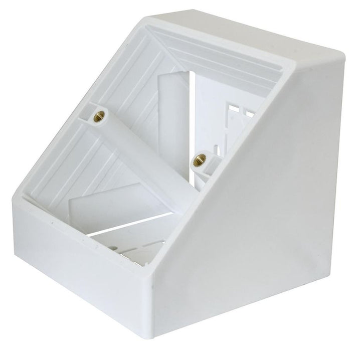 Conec2 1-Gang Angled Surface Mount Bench Pattress Box White