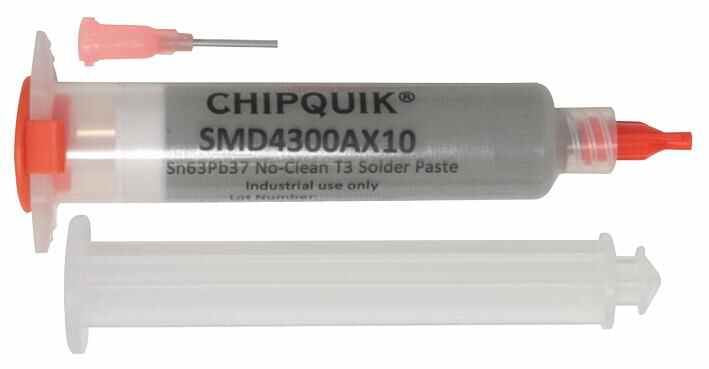 CHIP QUIK Solder Paste No Clean 63Sn/37Pb in 10cc Syringe 35g Water Washable T3