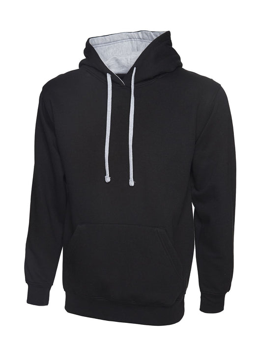 Unisex Contrast Hooded Sweatshirt/Jumper  - 50% Polyester 50% Cotton