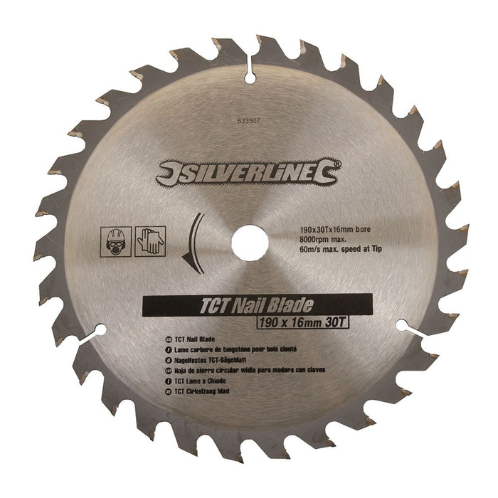 TCT Nail Blade 30T - 190 x 16 - No Rings