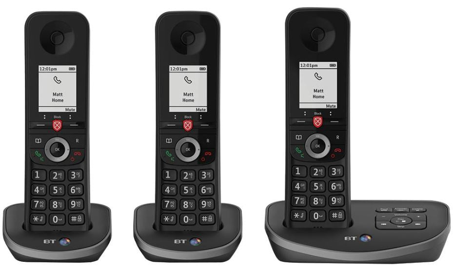 Advanced DECT Phones with Call Blocking and Answer Machine, Trio Handsets