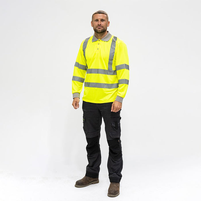 Hi-Vis Polo Long Sleeve Yellow