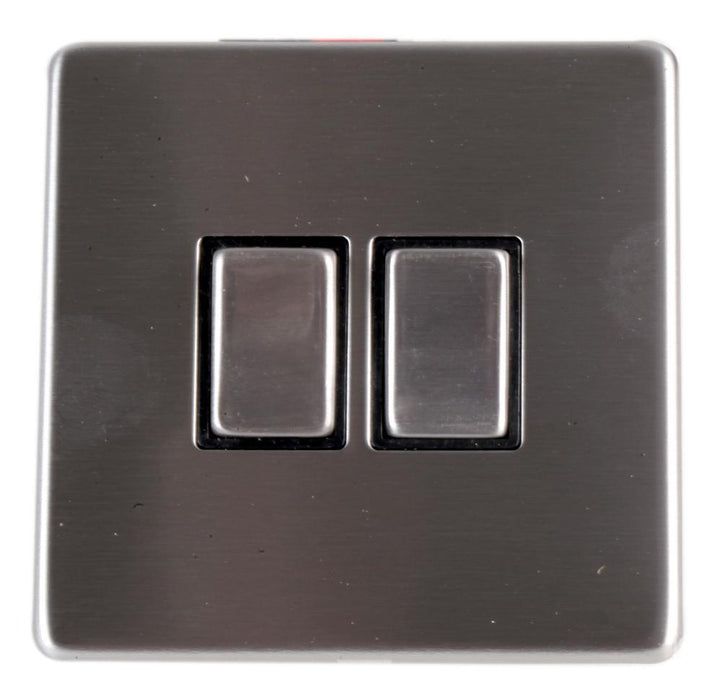 Screwless Light Switch, 2 Way, 10AX, Stainless Steel