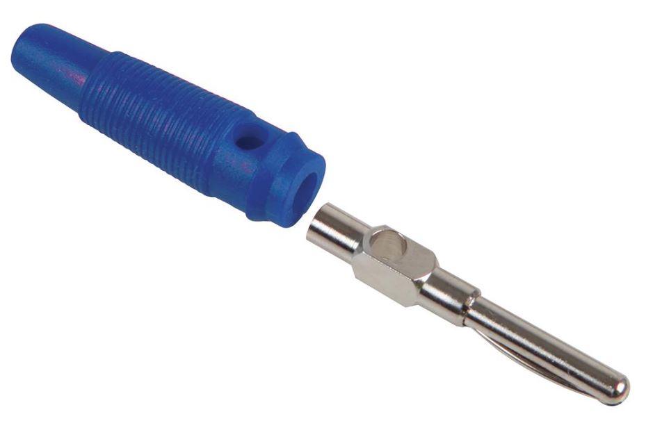 4mm Banana Plug, Stackable, Blue, 24A