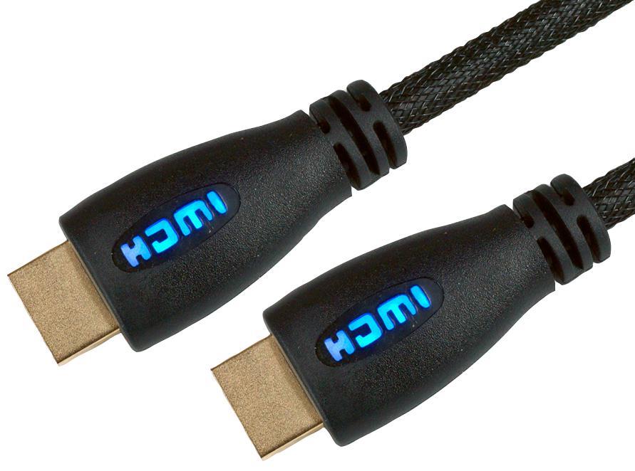 High Speed HDMI Lead Male to Male Blue LED Display Braided