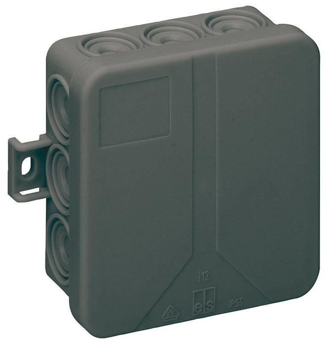 IP55 Junction Box, Black, 85x85x37mm