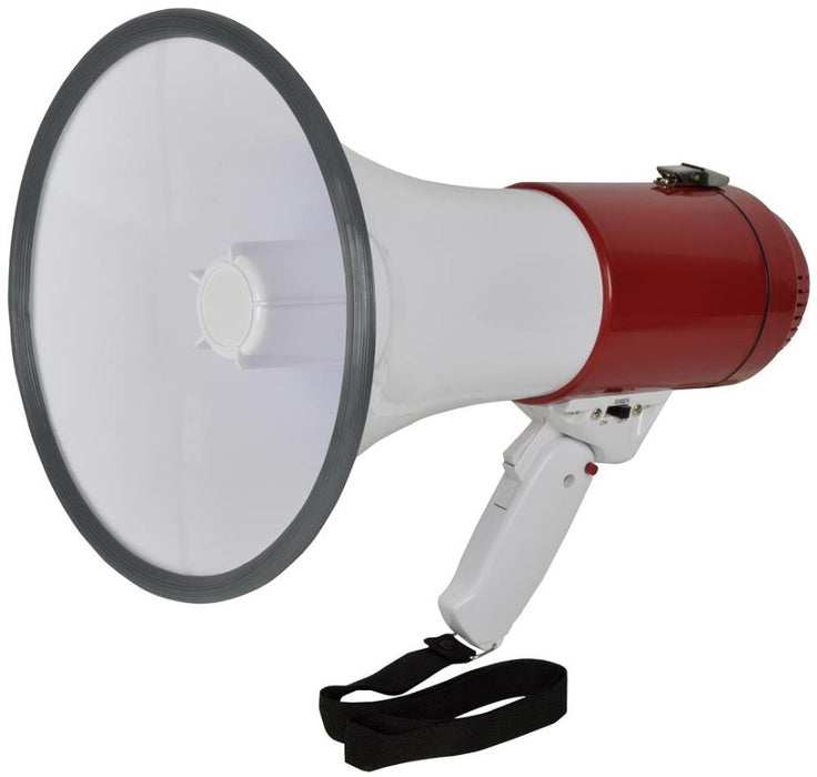 30W Megaphone with Built-in Microphone & Folding Grip