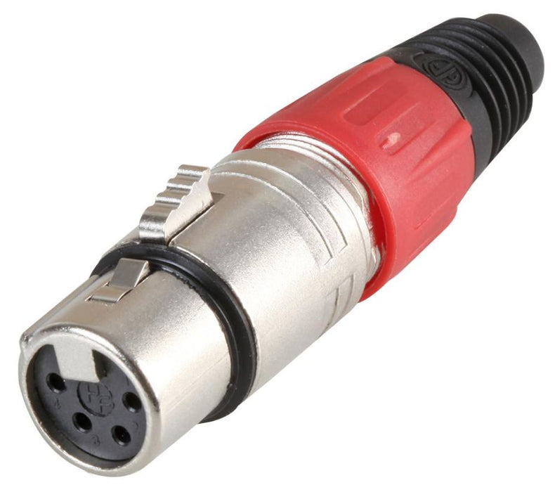 4 Pole XLR Socket, Red