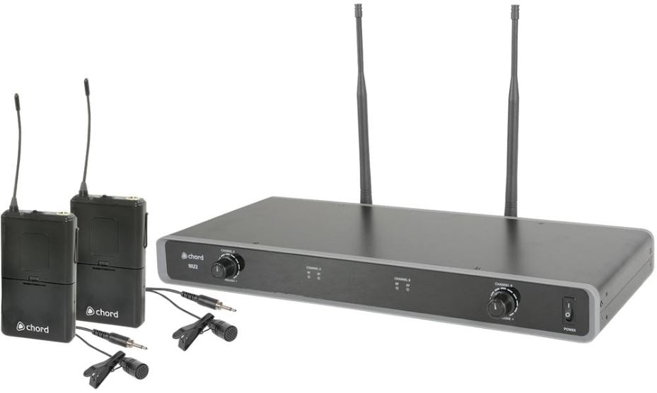 Dual UHF Wireless Beltpack Microphone System, 863.3MHz + 864.3MHz