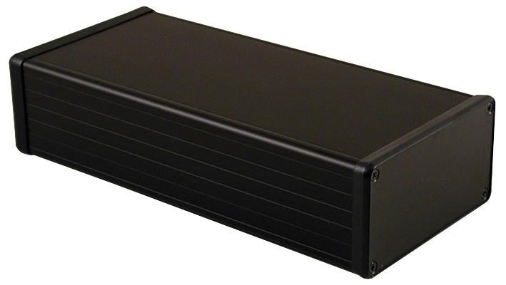 IP54 1455 Series Black Extruded Aluminium Instrument Enclosure - 220x103x53mm