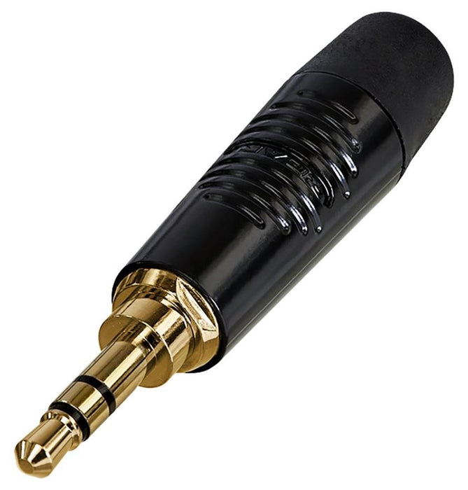 3.5mm Stereo Jack Plug, Gold Contacts, Black