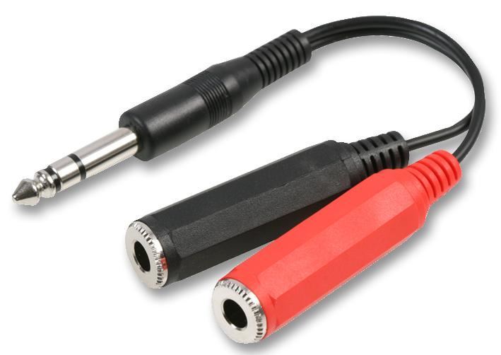 PRO SIGNAL 6.35mm (1/4") Stereo Jack Plug to 2x Mono Jack Sockets Leads 150mm