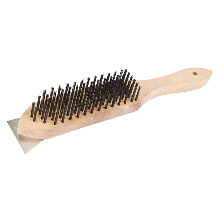 Wooden Wire Brush & Scraper - 6 Row