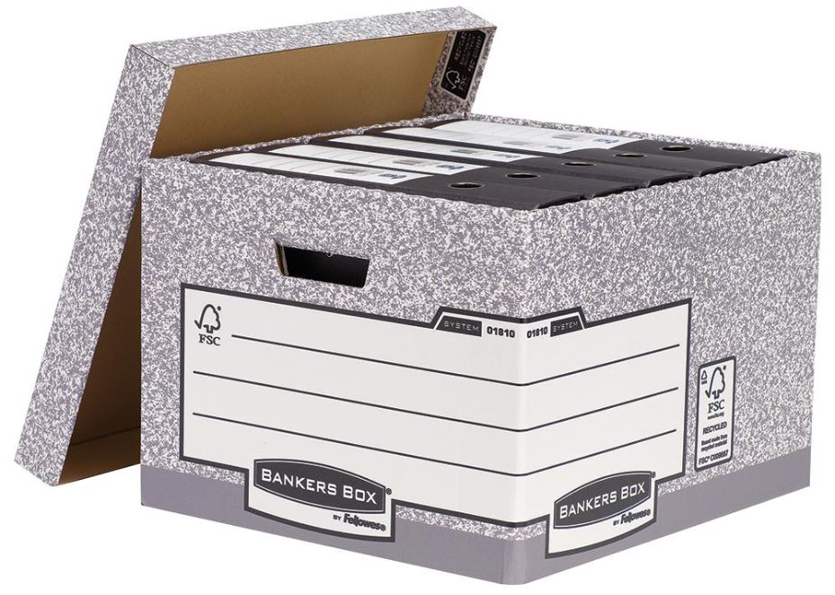 Bankers File Storage Box 387x294x445mm - Grey