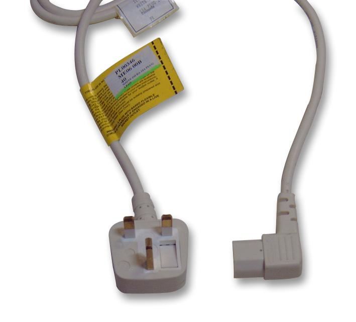 13A UK Plug to Right Angled IEC C13 Mains Lead