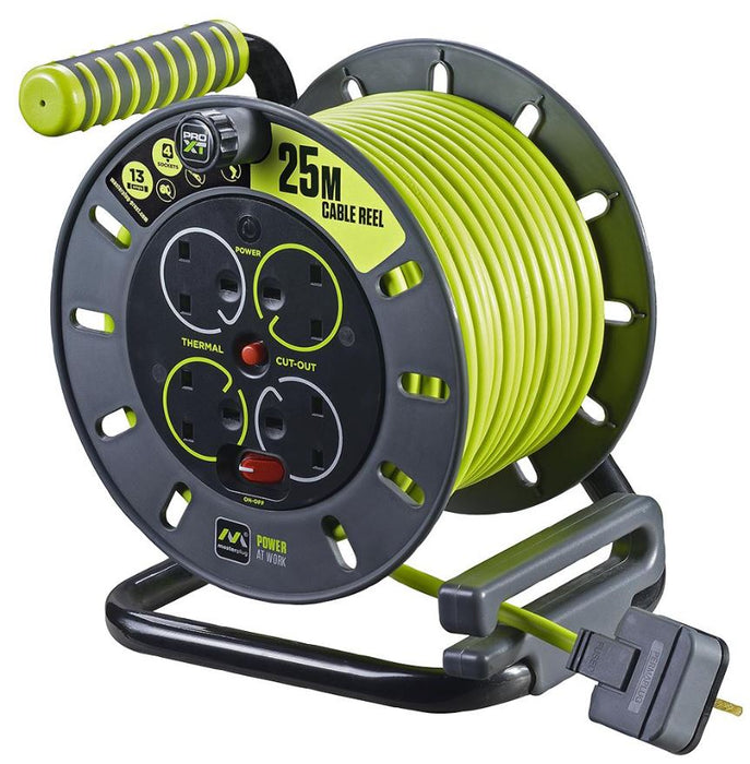 PRO-XT 4-Gang Open Mains Reel, 25m
