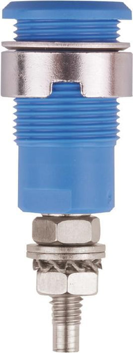 4mm Safety Socket Blue, Solder, 32A