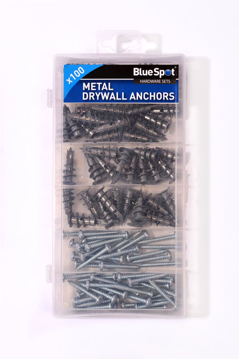 100 Pce Assorted Metal Drywall Anchor And Screw Set