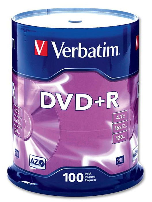 16x Speed DVD+R Matt Silver Blank DVDs - 100 Pack Spindle