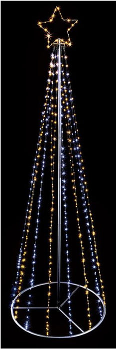 Raraion - 889 LED Pin Wire Pyramid Tree with Star, 2.5m