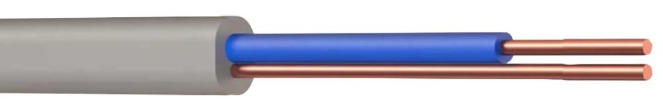 6241Y Single Core & Earth Cable, Grey, Blue Core, 1mm, 50m