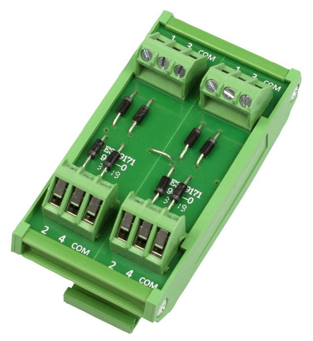 8 Way Diode 35mm DIN Rail Module, Common Cathode