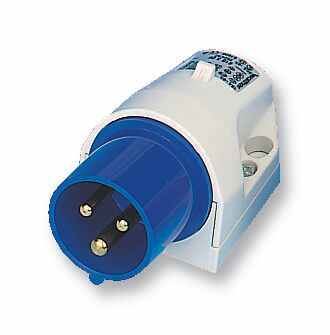 16A, 230V, Caravan CEE Appliance Inlet, 2P+E, Blue, IP44