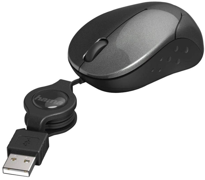 Pesaro 3-Button Retractable Mini Mouse, Black