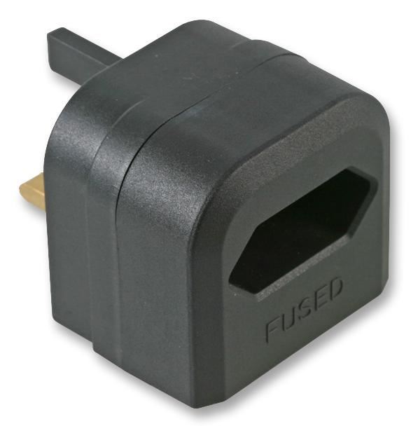 POWERCONNECTIONS - European to UK Converter Plug, 3A Black